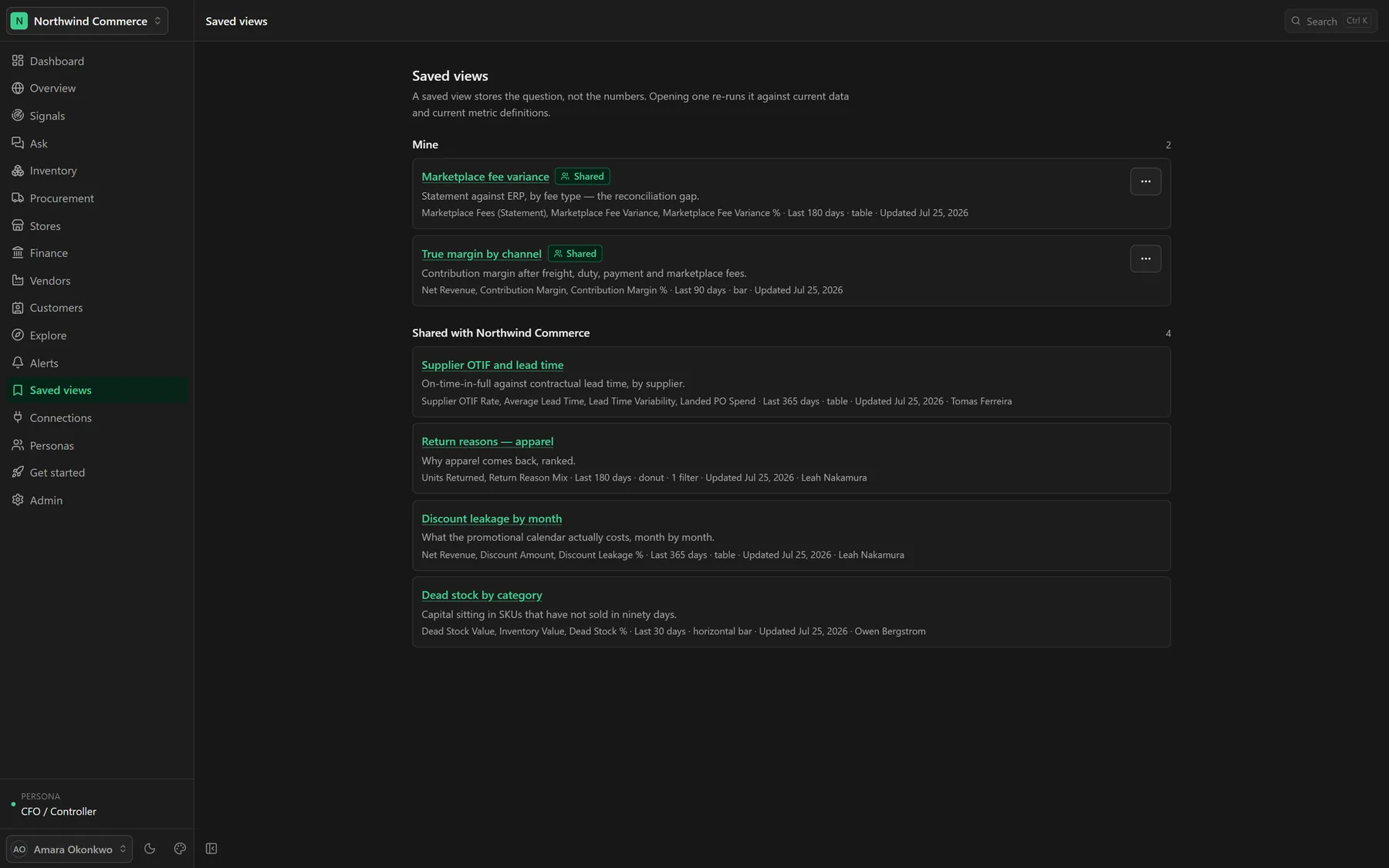 erp.par2labs.com — Saved views & reports